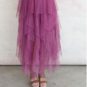 Boho Ballerina Skirt: Tulle, stretchy pull-on waist and partial lining to knee